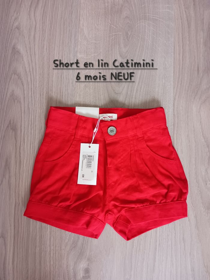 Short en lin Catimini 6 mois NEUF