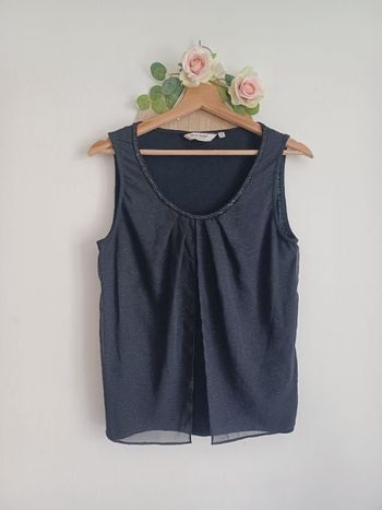 Top noir pailleté & encolure sequins Naf Naf Taille 38