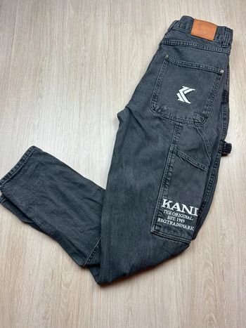 Jean Cargo Karl Kani Noir Vintage Logo Brodé Taille S