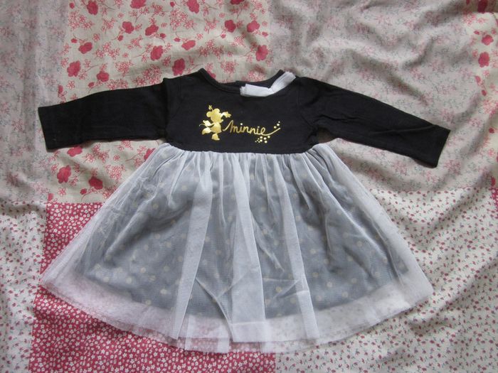 Robe Minnie noire avec tulle 9 mois