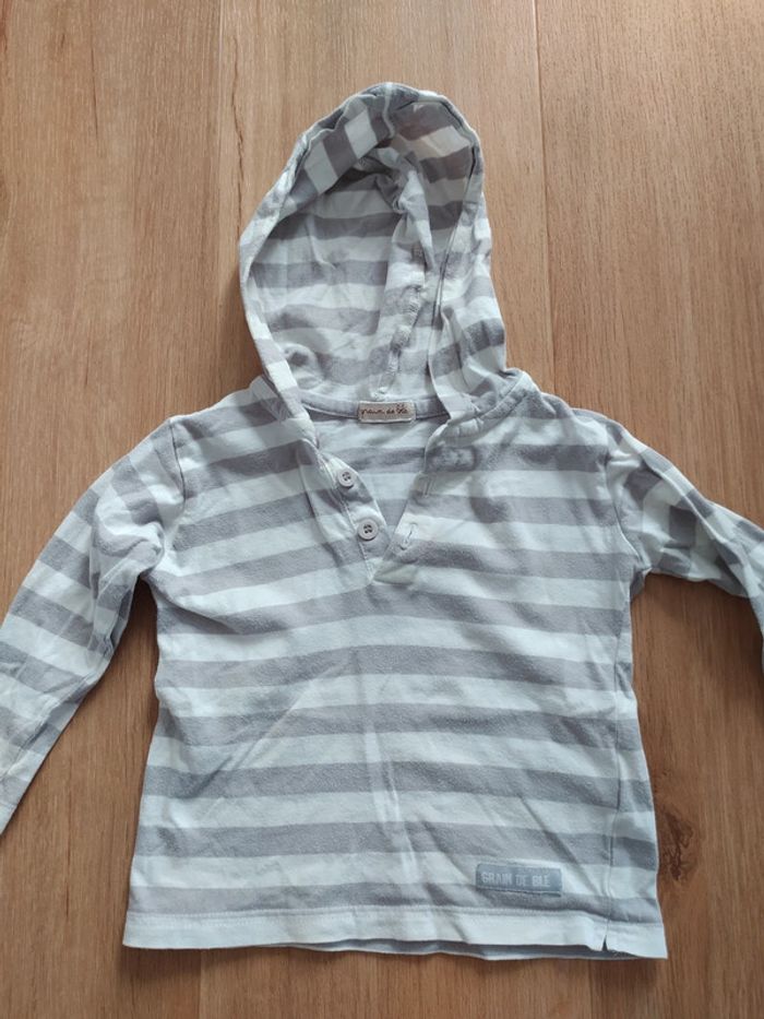 T-shirt manches longues capuche grain de blé 18M - photo numéro 3