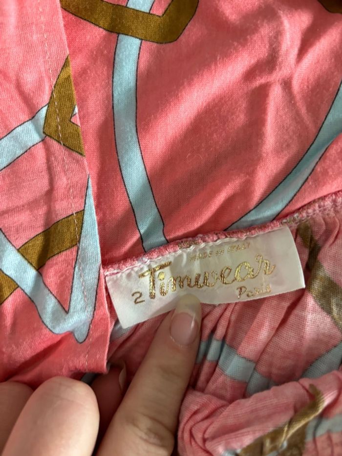 Ensemble débardeur + jupe longue vintage rose motifs poissons - photo numéro 5