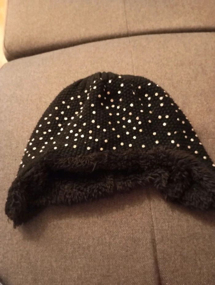 Bonnet fourré avec strass fille 5/8 ans