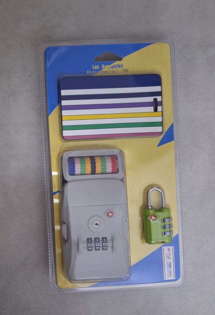 Kit de voyage 3-en-1 TSA – sangle + cadenas + étiquette bagage