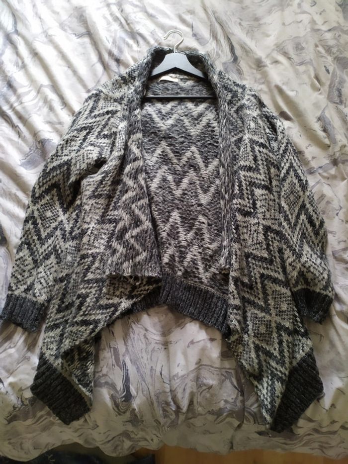 Gilet/poncho Gris motif ethniques Peace n' Love Taille S/M En très bon état - photo numéro 3
