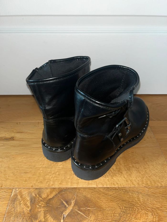 Bottines en cuir noires, taille 37 - photo numéro 4