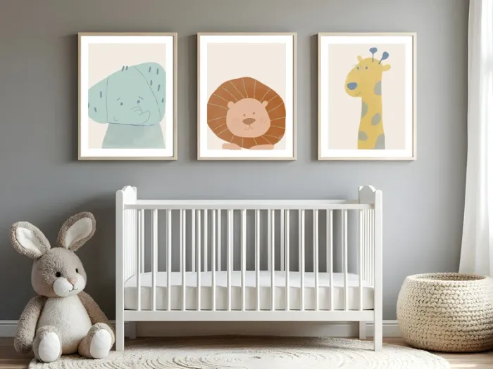 Affiches “Safari Doux” pour chambre enfant - photo numéro 3