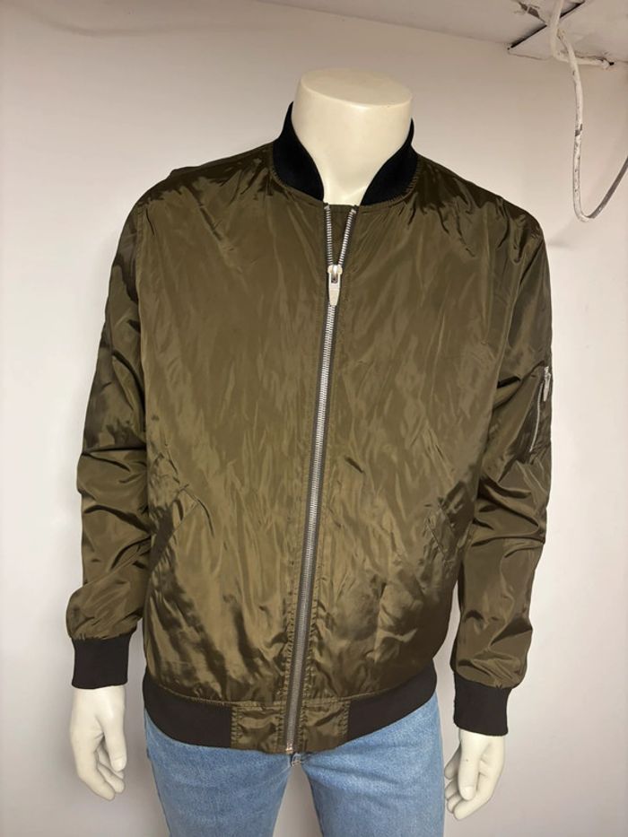 Blouson homme Zara kaki brillant - Taille XL (comme neuf) - photo numéro 6