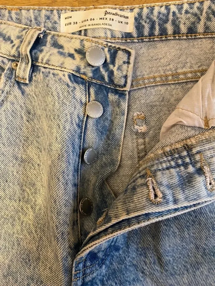 Jean Mom bleu ciel taille 38 Stradivarius - photo numéro 4