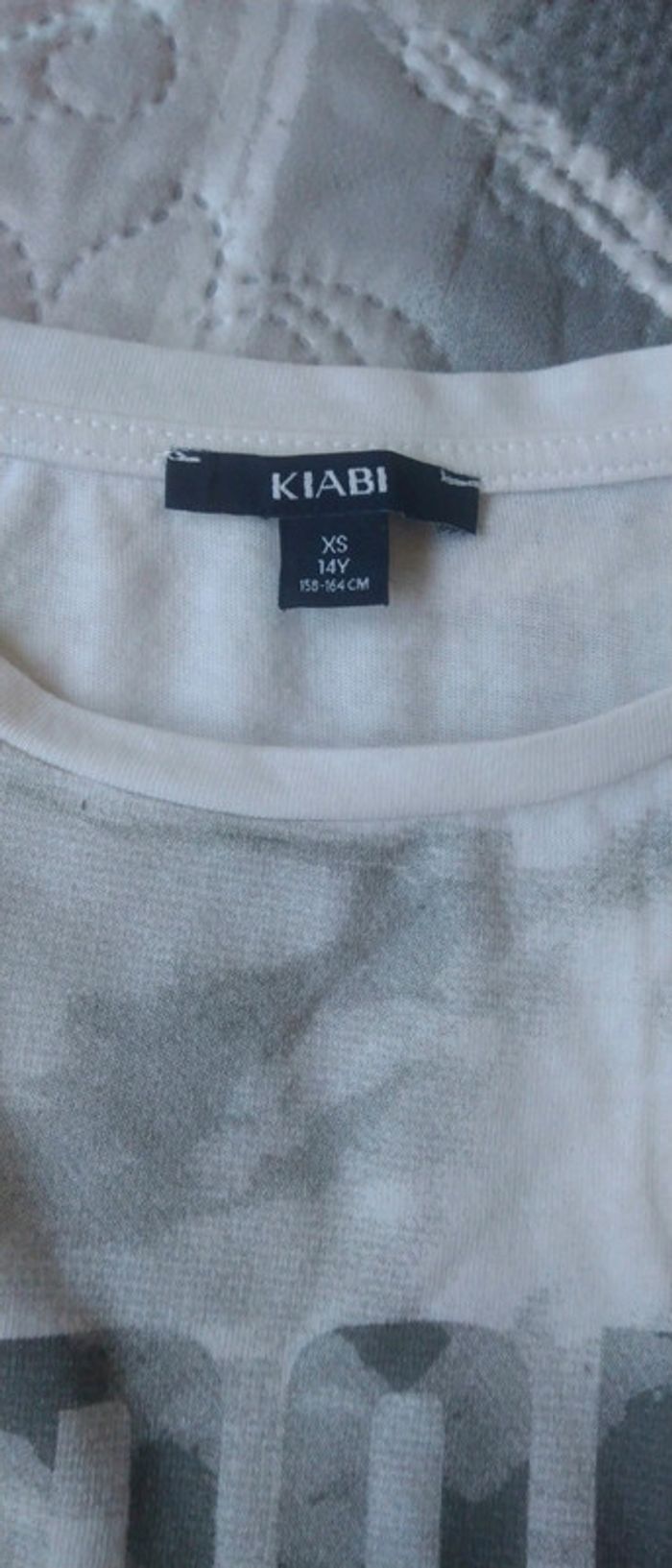 Tee shirt 2 en 1 imprimé gris et blanc neuf garçon xs kiabi - photo numéro 8