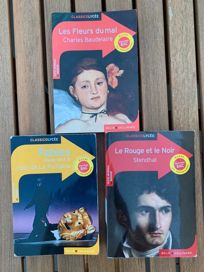 Lot 3 romans classico lycee Baudelaire de la fontaine stendhal tbe