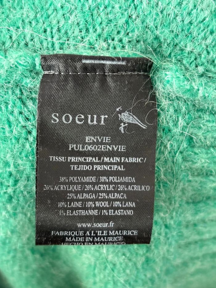 Pull Soeur Envie vert / taille XS - photo numéro 5
