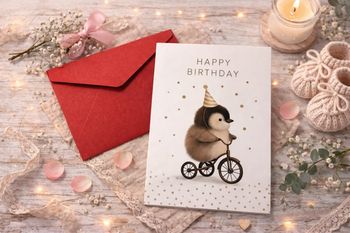 Carte d’anniversaire + enveloppe rouge - excellent état