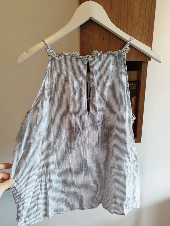 Très joli top style marinière avec imprimés fleuris de la marque Mango taille L - photo numéro 4