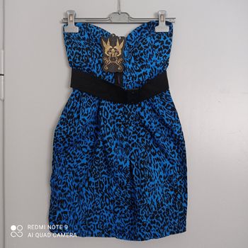 Robe bustier léopard bleu t36 neuve Zara