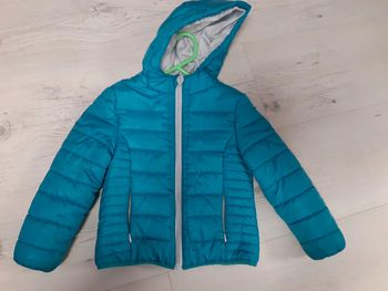 Doudoune 6 ans veste hiver fille bleue turquoise à capuche