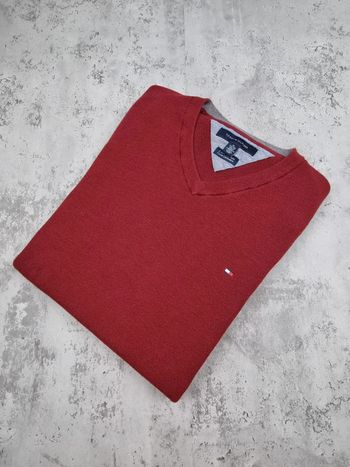 Pull col V Tommy Hilfiger cachemire rouge, XL Hommes