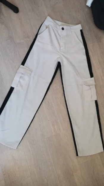 Pantalon blanc et noir rétro shein