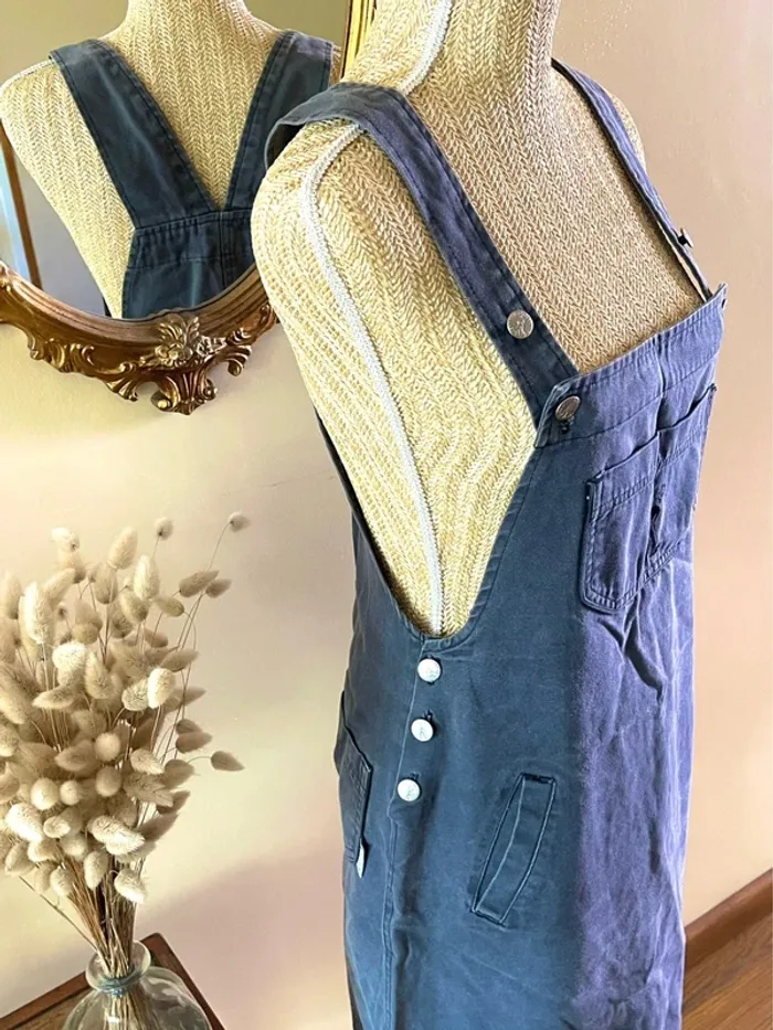 Salopette jupe en Denim jean- Taille 40 - jennyfer vintage - photo numéro 2