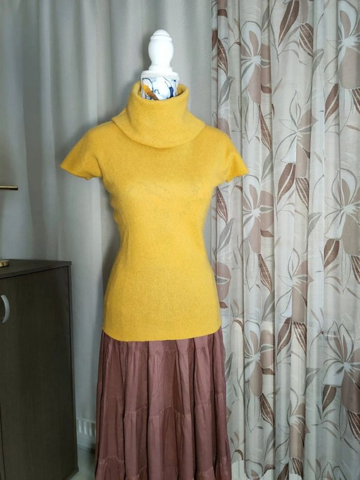 Pull Fabiana Filippi Taille 36 – Luxe Italien en Laine ou Cachemire, Jaune Moutarde Chic !
