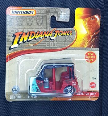 Voiturette jouet metal fig Indiana Jones collection  new sealed blister mattel mbx tuk tuk tangiers