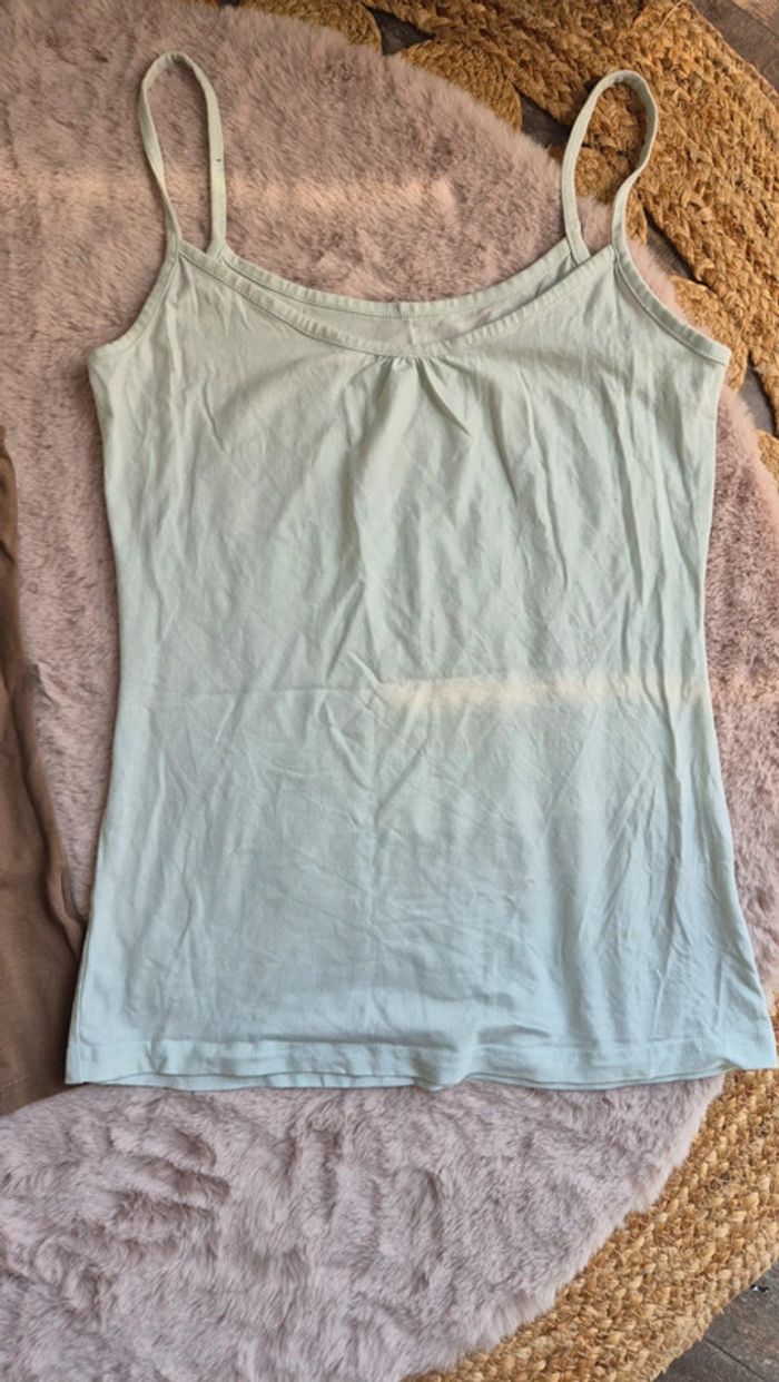 Lot de 2 débardeurs marron et vert d'eau Tissaia 💦 Taille 38/40 - photo numéro 3