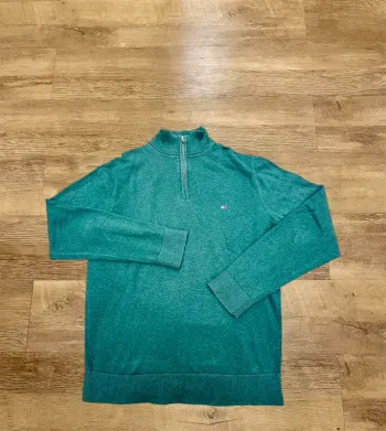 Pull 1/4 zip tommy Hilfiger vert taille M