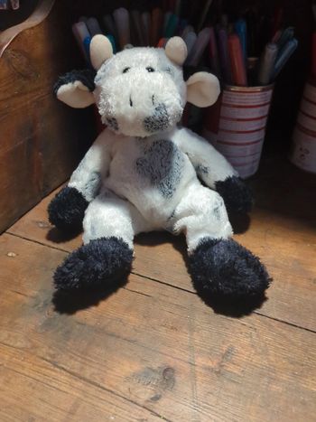 Superbe peluche vache douce vintage doudou bébé