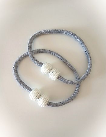 Embrasses à rideaux à boules perlées magnétiques, neuves