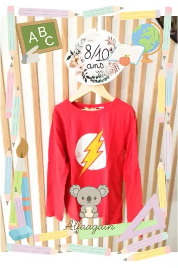 T-shirt rouge flash 8/10ans mixte h&m