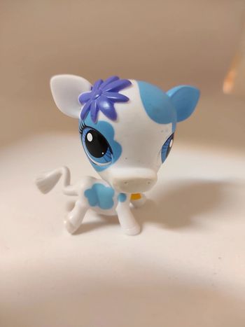 Littlest Petshop LPS 3225 vache cow vaca white blue bleu  #geektradelpsvache