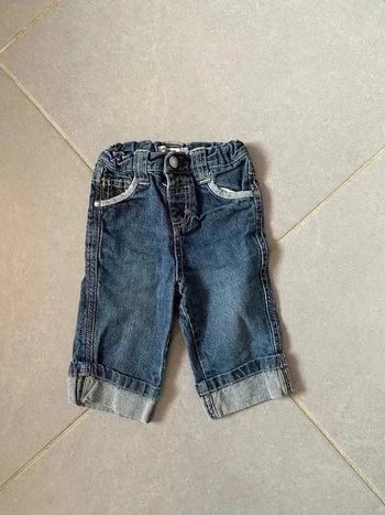 Jean à bord retroussé - Tape à l'oeil - Bleu - 6 mois