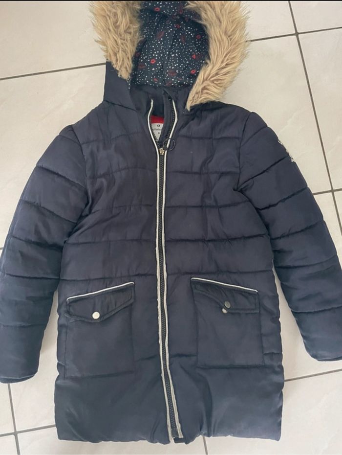Beau manteau doudoune chaud T 8 ans Lulu Castagnette bleu marine Très bon état - photo numéro 7