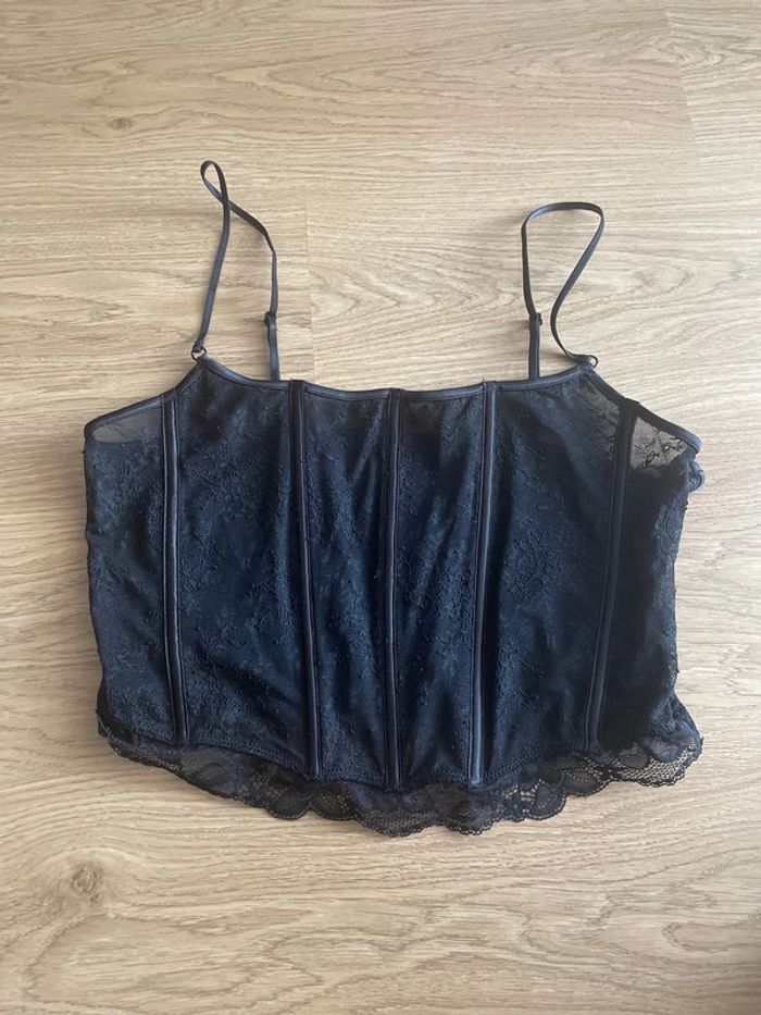 Corset en dentelle noire neuf Zara