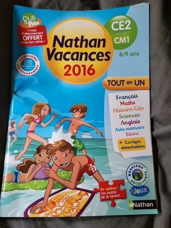 Cahier de vacances CE2 vers CM1
Nathan