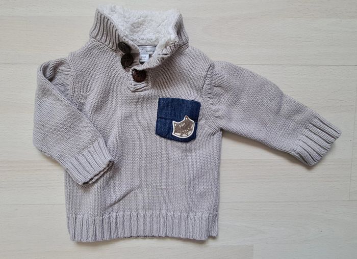 Pull t3mois 62cm garçon col polaire Mes petits cailloux