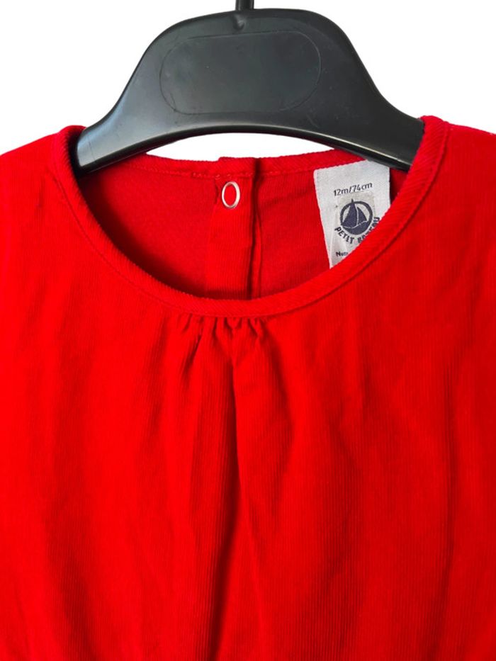 Robe à manches longues en velours rouge - Petit Bateau 12 mois - photo numéro 2