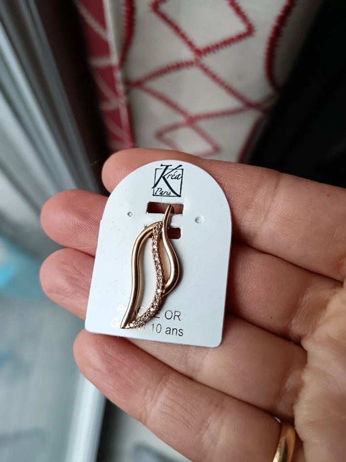 Parure plaqué or feuille - photo numéro 3