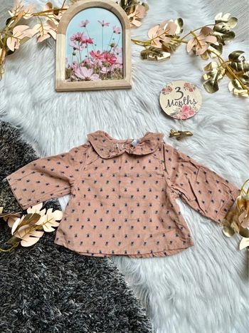 Blouse manches longues en velours - petite bateau 3 mois