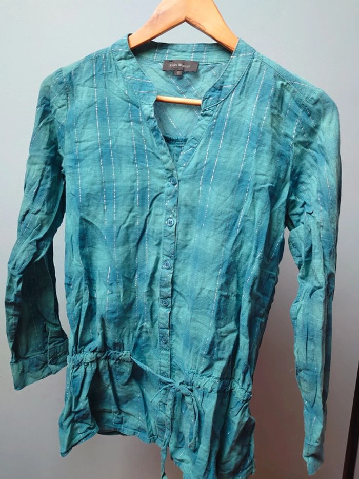 Chemise à paillettes bleu taille 40