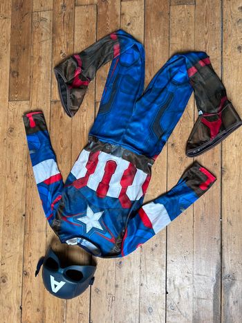 Déguisement Captain America Médium combinaison et masque