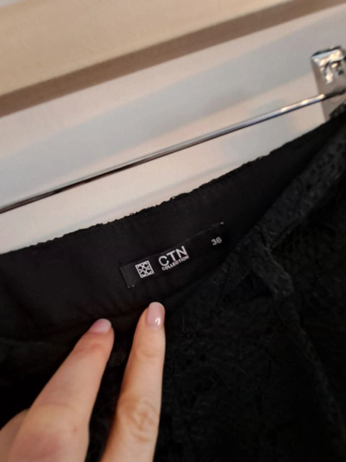 Pantalon dentelle noire avec ceinture - photo numéro 4