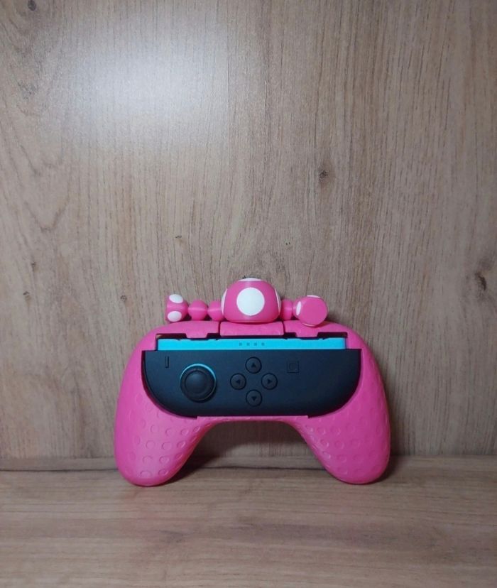 Manette Nintendo mario bros joycon grip switch 2 toadette rose neuf - photo numéro 3
