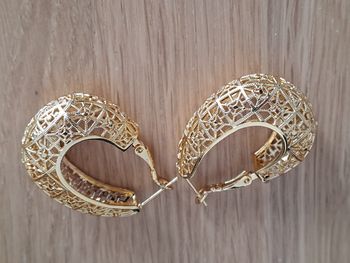 Créoles carrées plaquées ot 14 carats