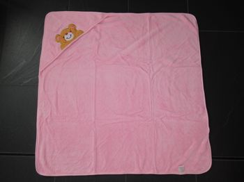 Cape de bain bébé / serviette de bain / peignoir à capuche ours rose neuve