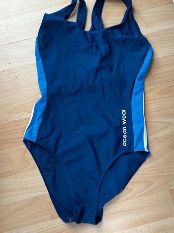 Maillot de bain, une pièce bleue blanc Taille, 14 ans/1 58