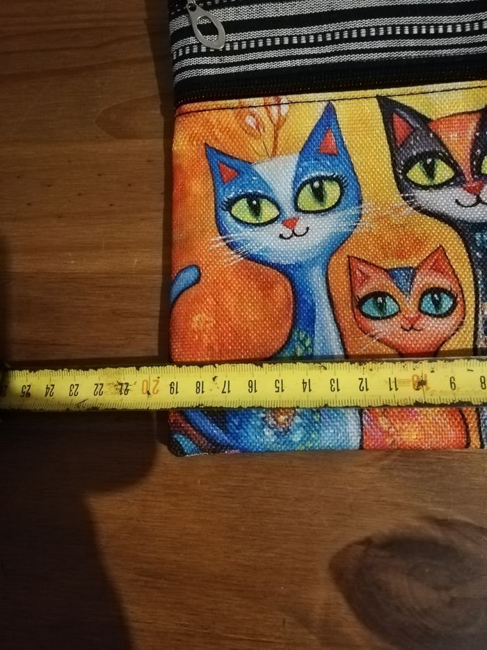 Sac a main sacoche motifs chats - photo numéro 3
