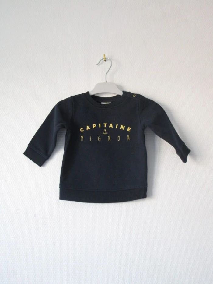 Sweat marine TAO 6 mois TBE