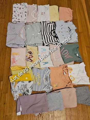 Lot de 25 pièces pour bébé fille 12 mois