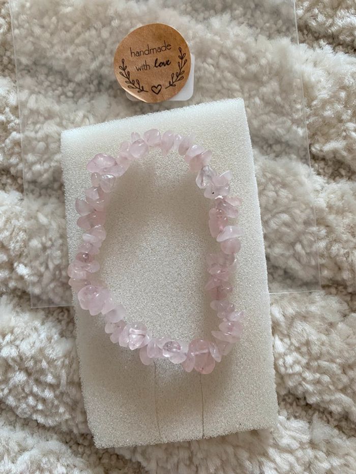 Bracelet pierre précieuse quartz rose - photo numéro 3